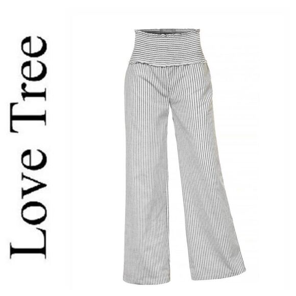 Love Tree wide shirred waistband striped pants - L‎ - Picture 3 of 15
